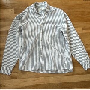 Abercrombie and Fitch Linen Button Up Striped Shirt